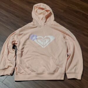 Roxy Light Peach Hoodie with Heart Logo